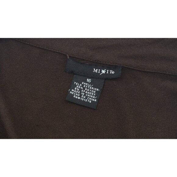 MixIt Sleeveless Deep V Neck Gathered Waist Embellished Brown Soft Knit Dress 16 - Picture 8 of 10